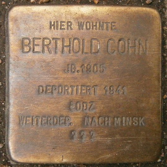 Stolperstein dedicated to Berthold Cohn