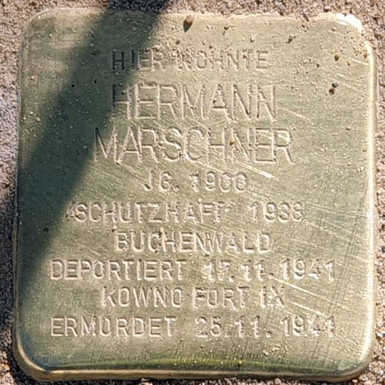 Stolperstein dedicated to Hermann Marschner