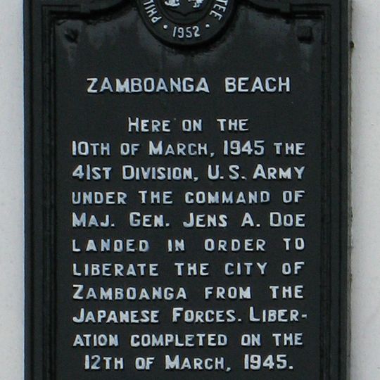 Zamboanga Beach historical marker
