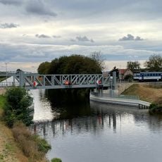 Railway bridge over the canal in Lužec nad Vltavou