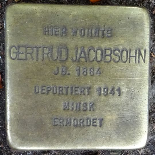 Stolperstein dedicated to Gertrud Jacobsohn