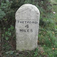 Milestone, 1/4 mile W of turning to Bridgham