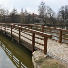 Footbridge over Ulický rybník in Telč