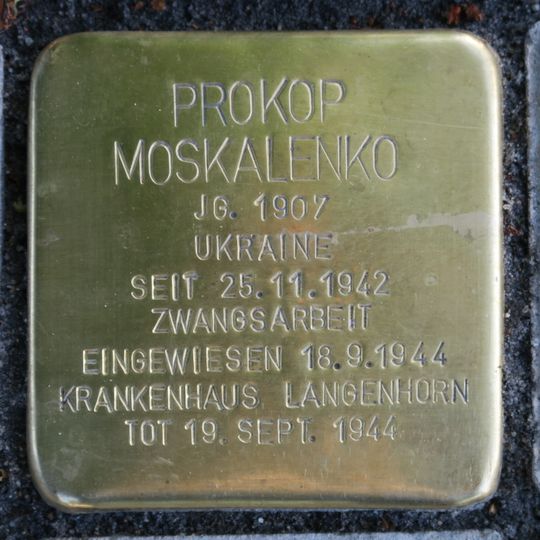 Stolperstein en memoria de Prokop Moskalenko