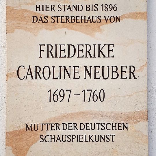 Gedenktafel Sterbehaus Caroline Neuber