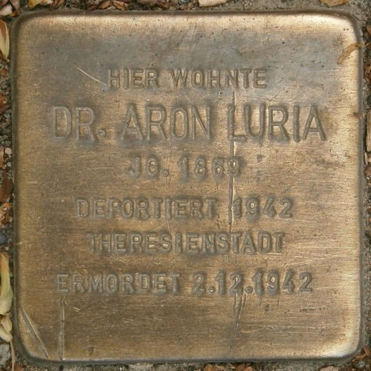 Stolperstein dedicated to Aron Luria