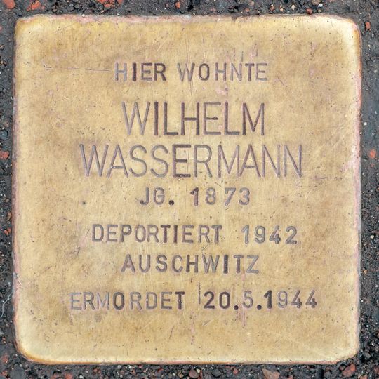 Stolperstein dedicated to Wilhelm Wassermann
