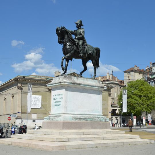 General Dufour statue, square Neuve, Geneva