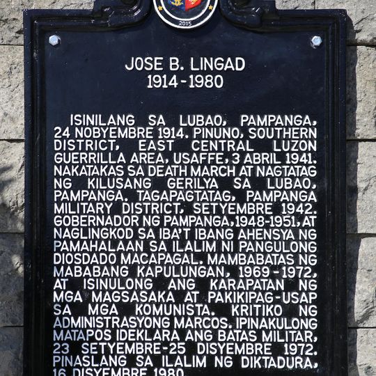 Jose B. Lingad historical marker