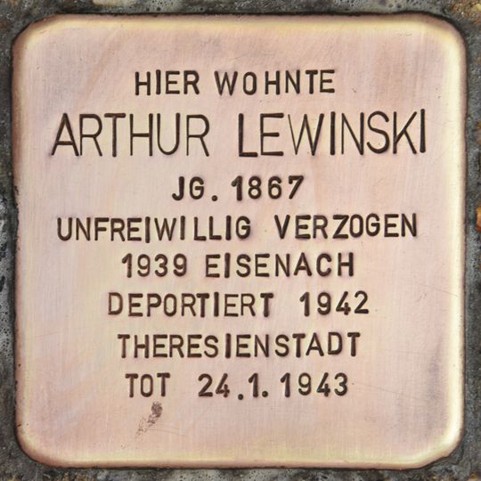 Stolperstein dedicated to Arthur Lewinski
