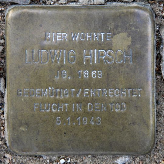 Stolperstein dedicated to Ludwig Hirsch