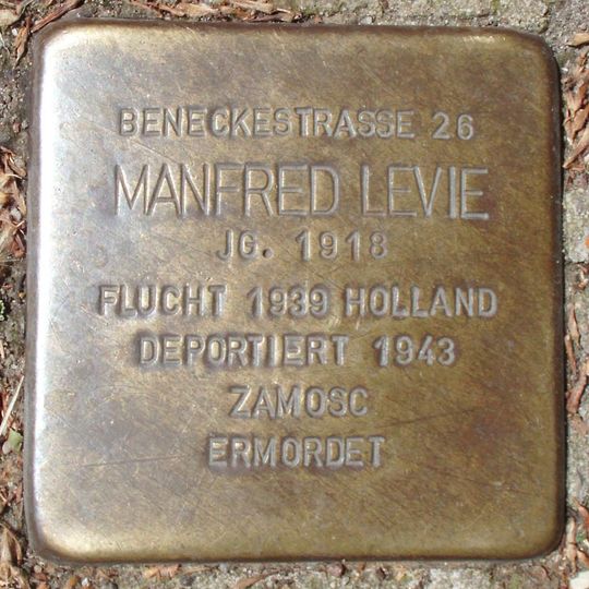 Stolperstein dedicated to Manfred Levie
