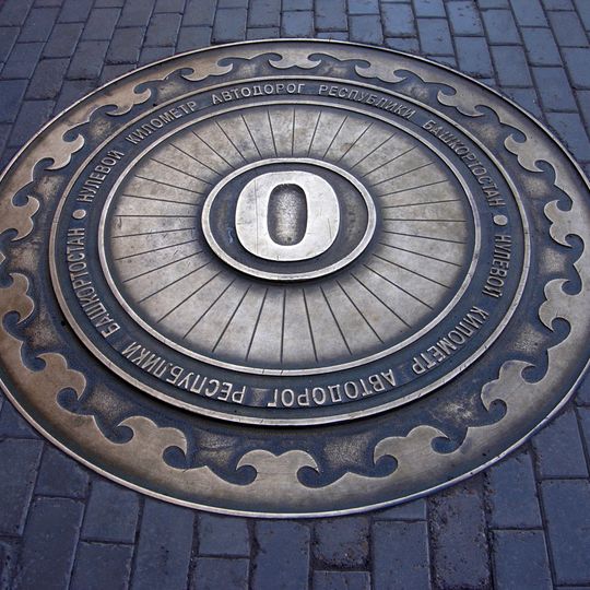 Kilometer zero marker for the Bashkortostan Republic highway