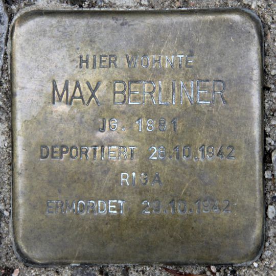 Stolperstein dedicated to Max Berliner